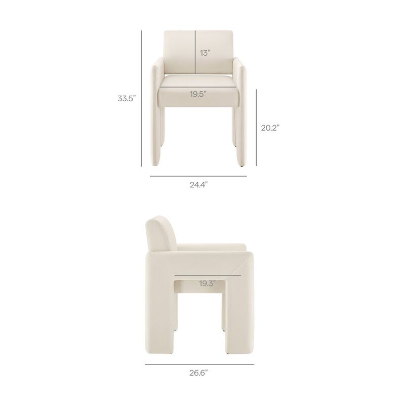 Daven Stain-Resistant Performance Velvet Dining Armchair image number 2