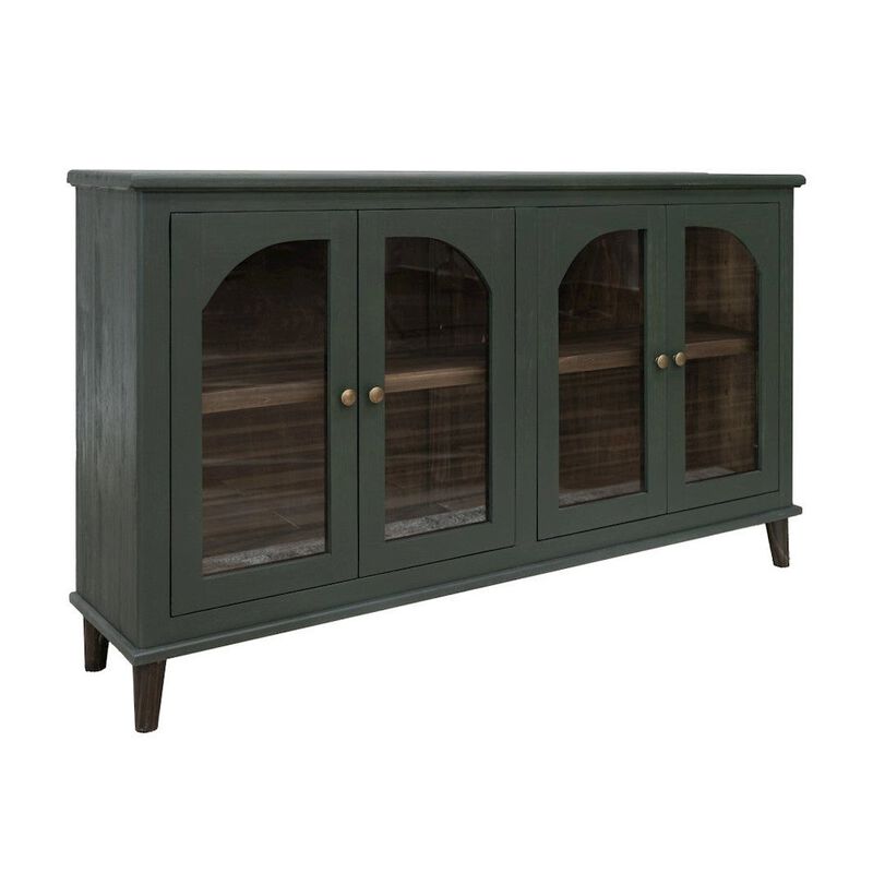 Crafters and Weavers Celtic Solid Wood Console / TV Stand / Sideboard - 71 - Green