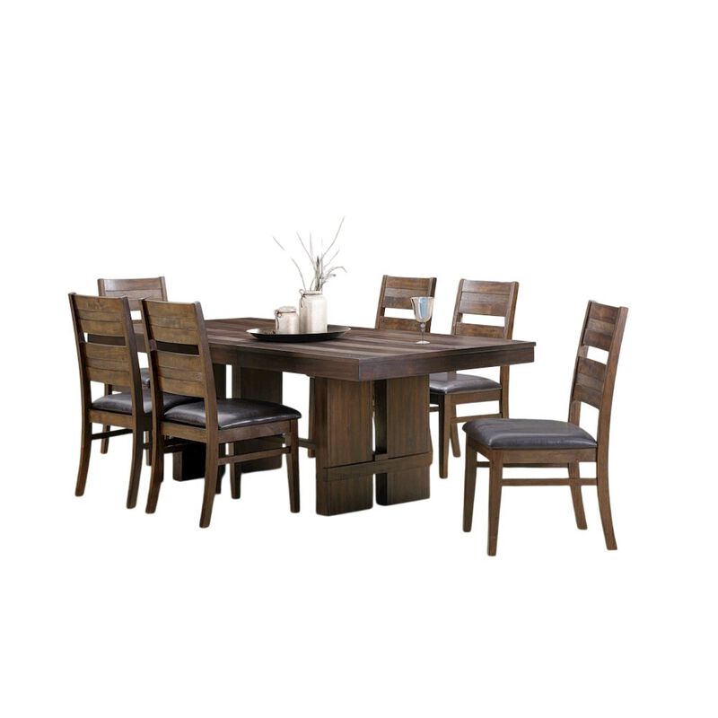 Dale 7-Piece Dining Set with 3 Sets of Chairs in Antique Brown