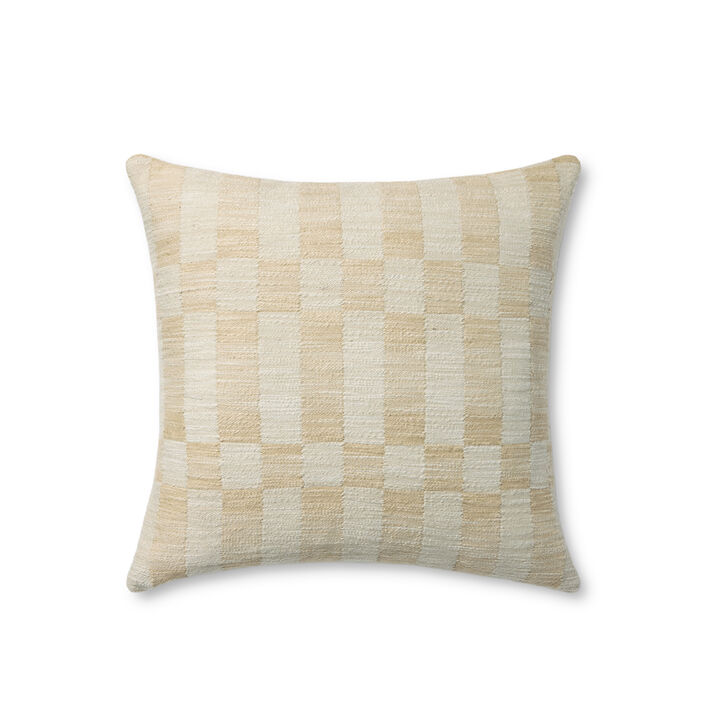 Adams Sand/Ivory 18''x18'' Cover w/Down Pillow