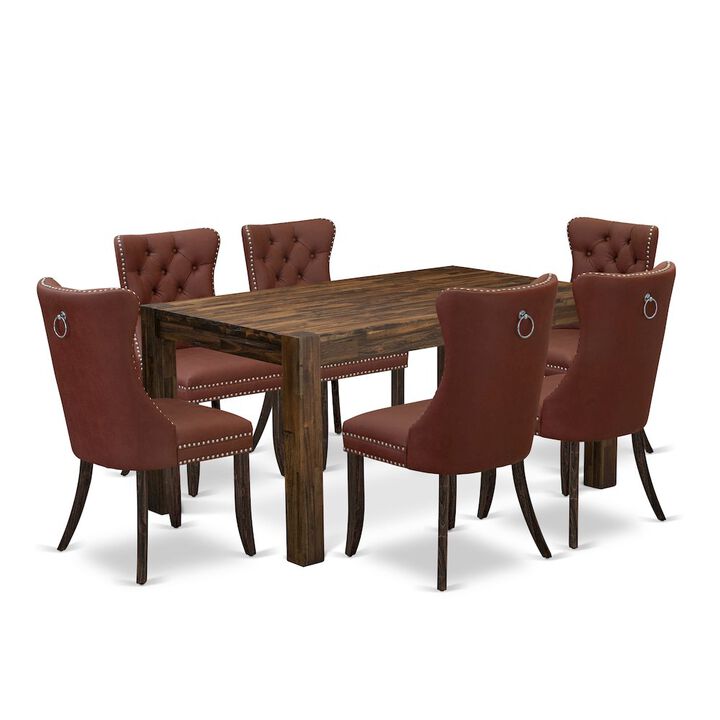 7 Piece Modern Dining Table Set