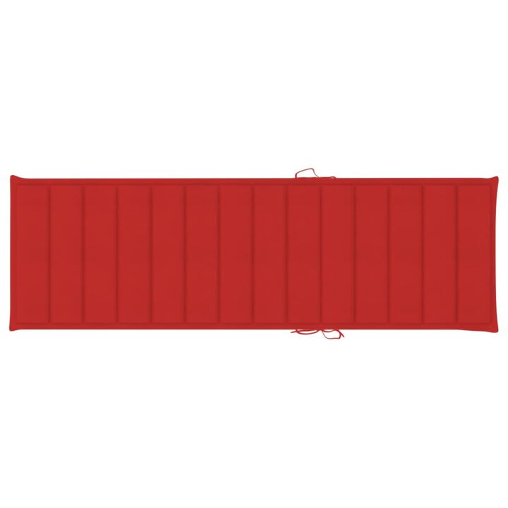 vidaXL Sun Lounger Cushion Red 78.7"x23.6"x1.6" Fabric