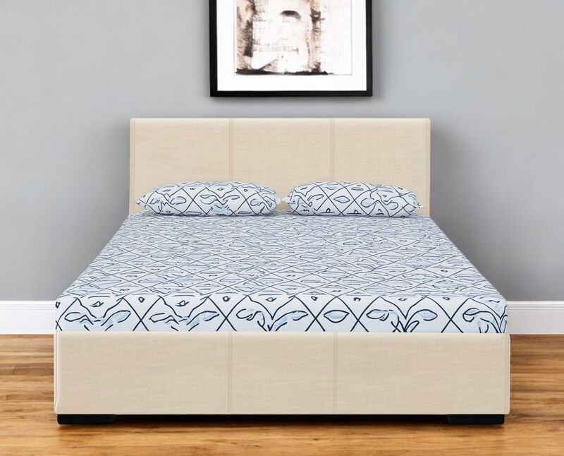 Durable Faux Leather Upholstered Bed &ndash; Solid & Mixed Wood Build image number 1