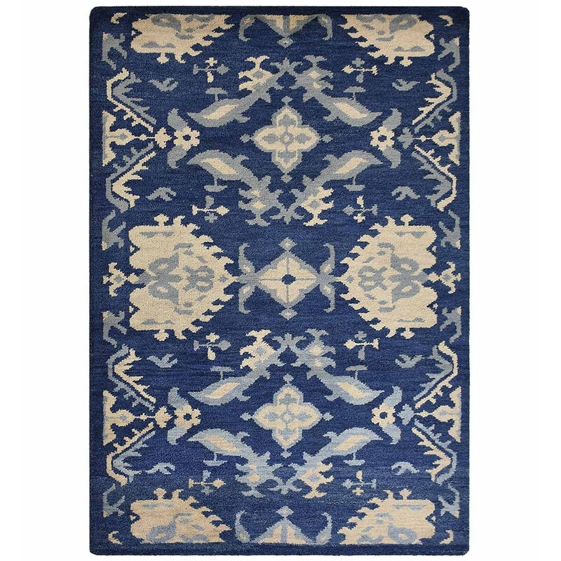 HAND KNOTTED WOOL Floral AREA RUGS  - Rectangle Shape, Floral Modern, Medium Pile Handmade Area Rugs for Living Room, Bed Room (N00908) image number 0