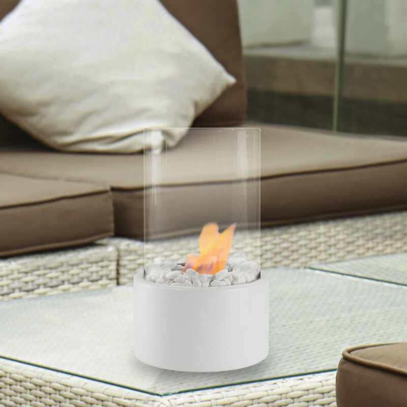 10.5" Bio Ethanol Round Portable Tabletop Fireplace with Base