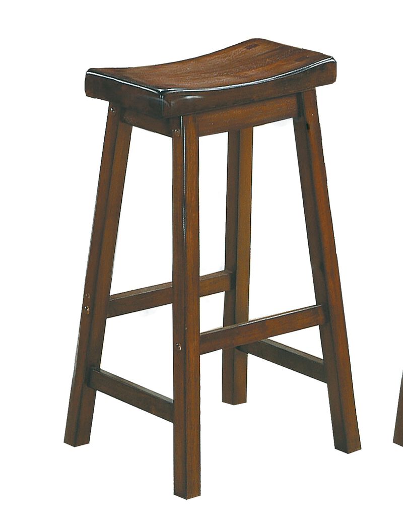 Streamdale 29" Saddle Seat Bar Stools, 2-Pack (Cherry Finish)