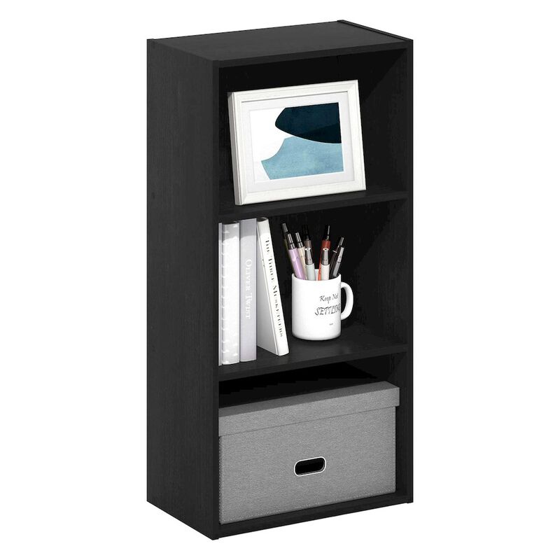 Furinno Luder 3-Tier Open Shelf Bookcase, Blackwood