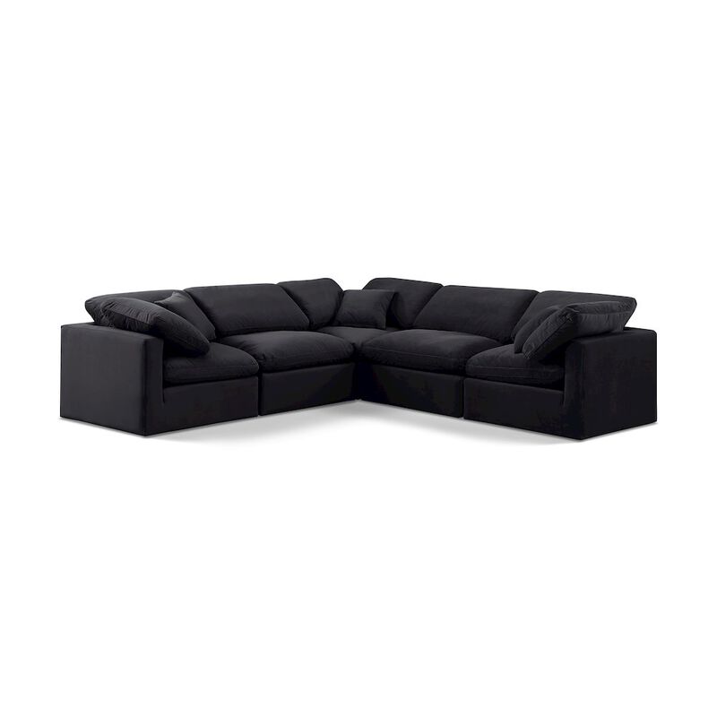 Meridian Furniture Indulge Black Velvet Modular Sectional