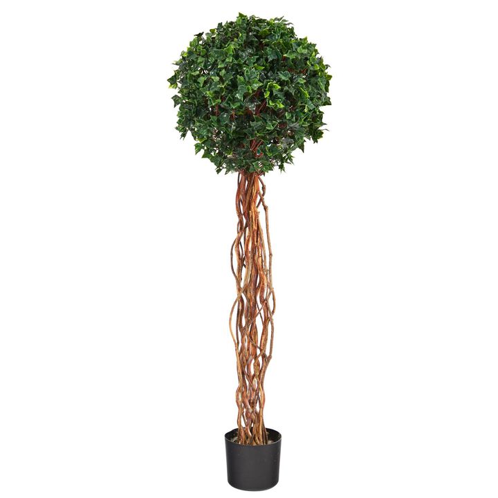 Nearly Natural 4.5-in English Ivy Topiary Tree UV Resistant (Indoor/Outdoor)