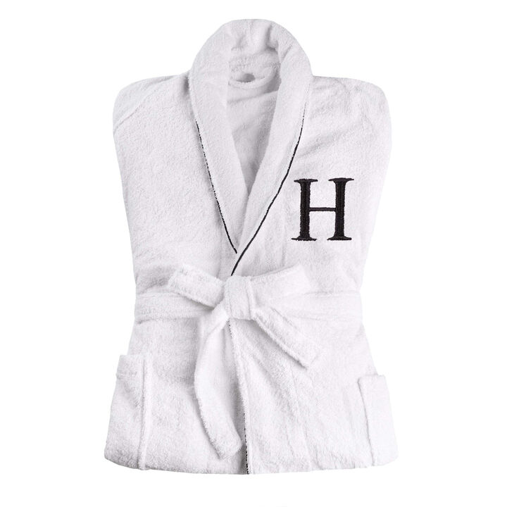 Cotton Embroidered Bath Robe with Letter H for Men and Women