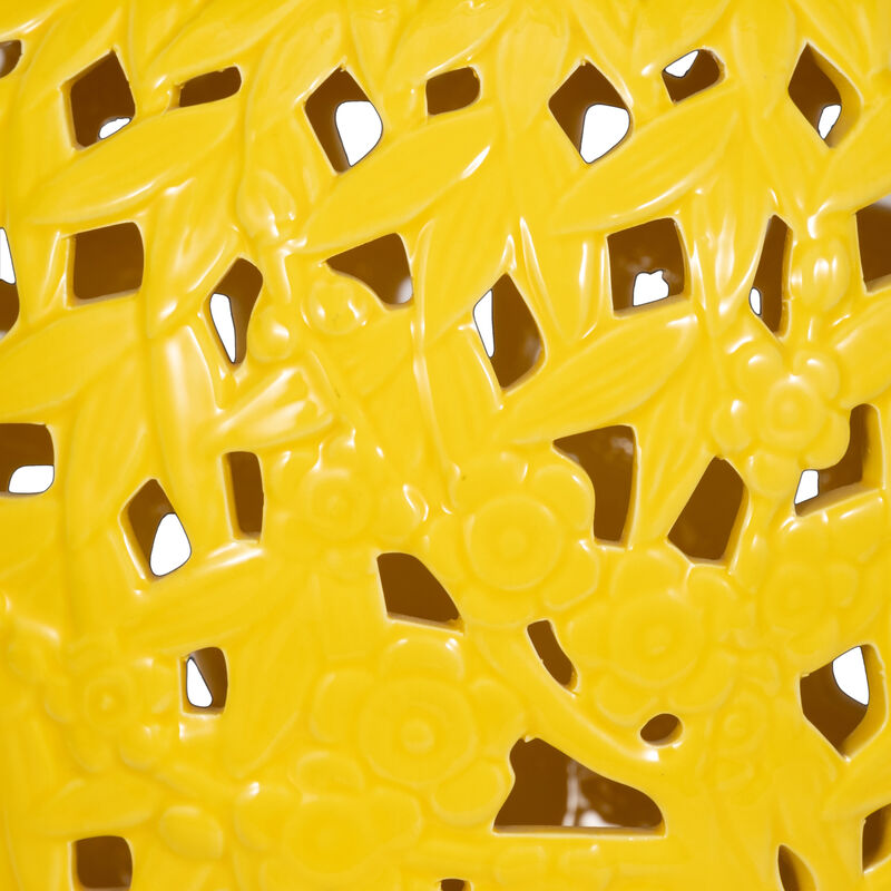 Pierced Yellow Temple Jar 24" image number 4