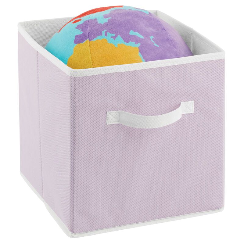mDesign Small Fabric Organizer Cube Bin with Handle, 6 Pack, Bright Multicolor