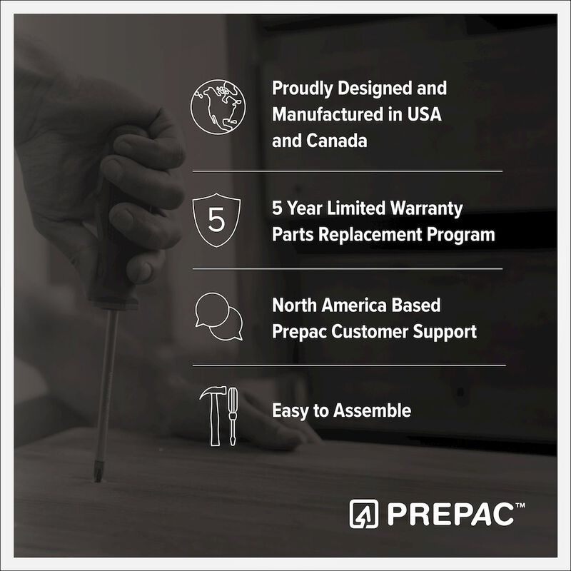 Prepac Rustic Ridge Black 5 Drawer 18.5D x 27.5W x 43.5H Dresser