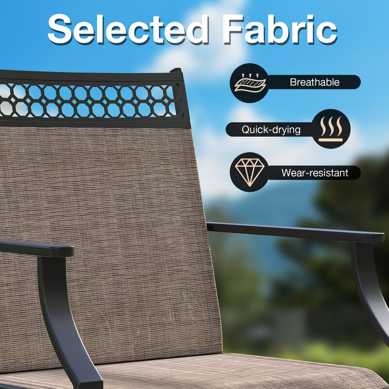 Patio Swivel Dining Chairs Set of 2 with Heavy-duty Metal Frame and Armrests image number 7