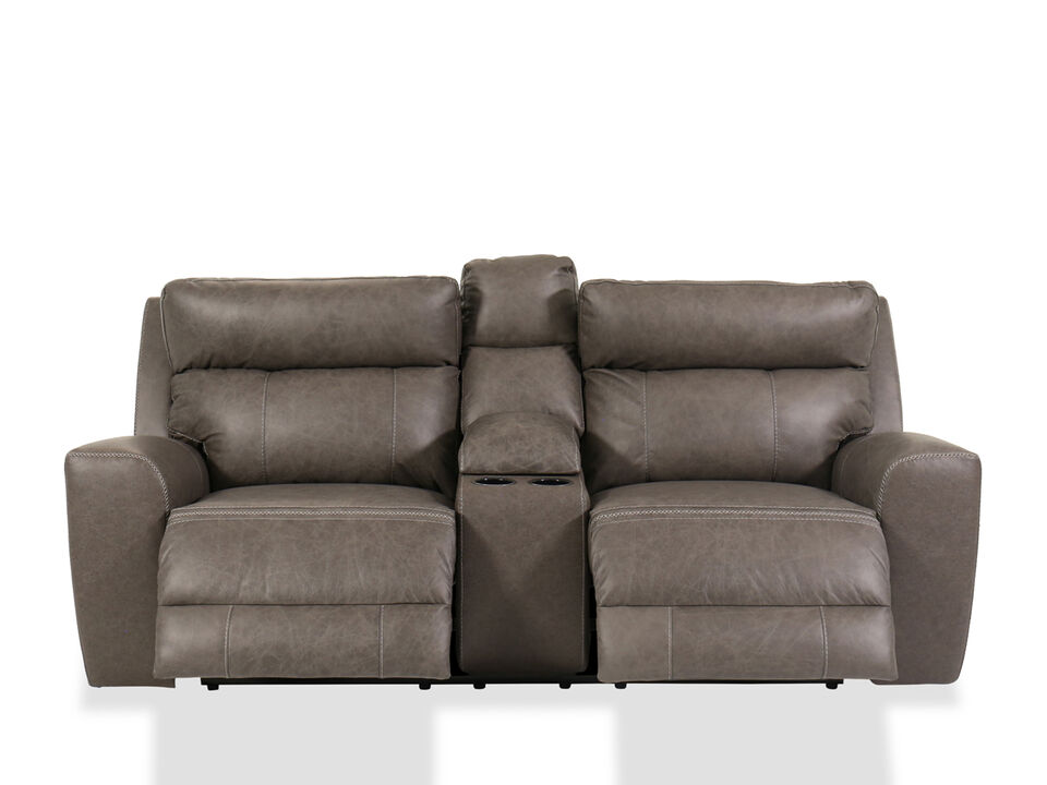 Roman Dual Power Reclining Loveseat with Console