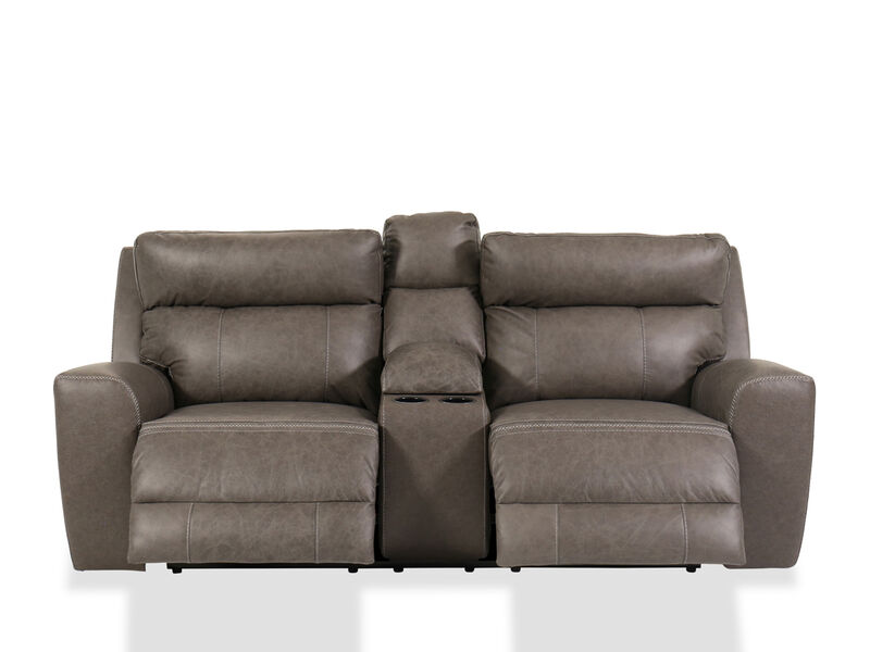 Roman Dual Power Reclining Loveseat with Console