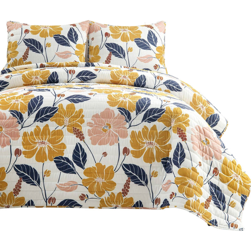 Floral Pattern Lightweight Quilt Set – Perfect for Year-Round Use