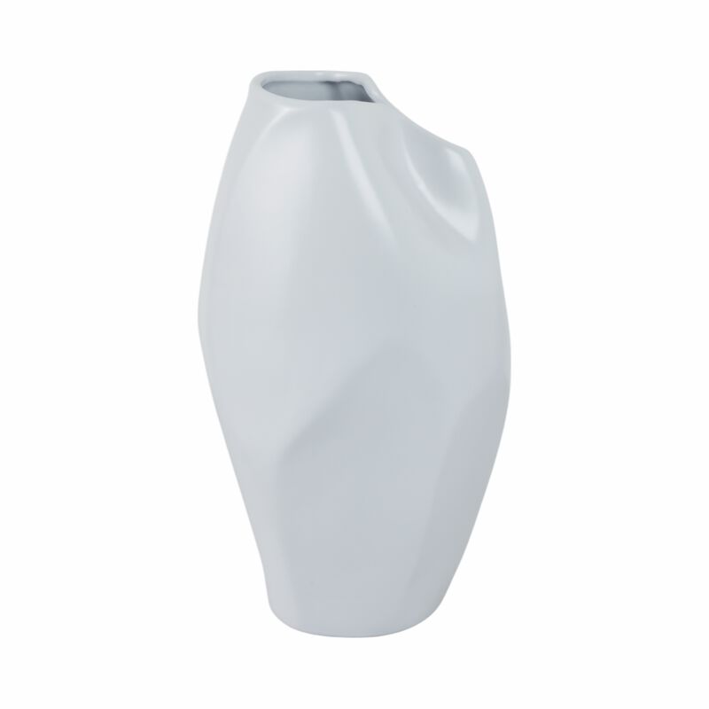 Cer, 14"h Abstract Vase, White image number 2