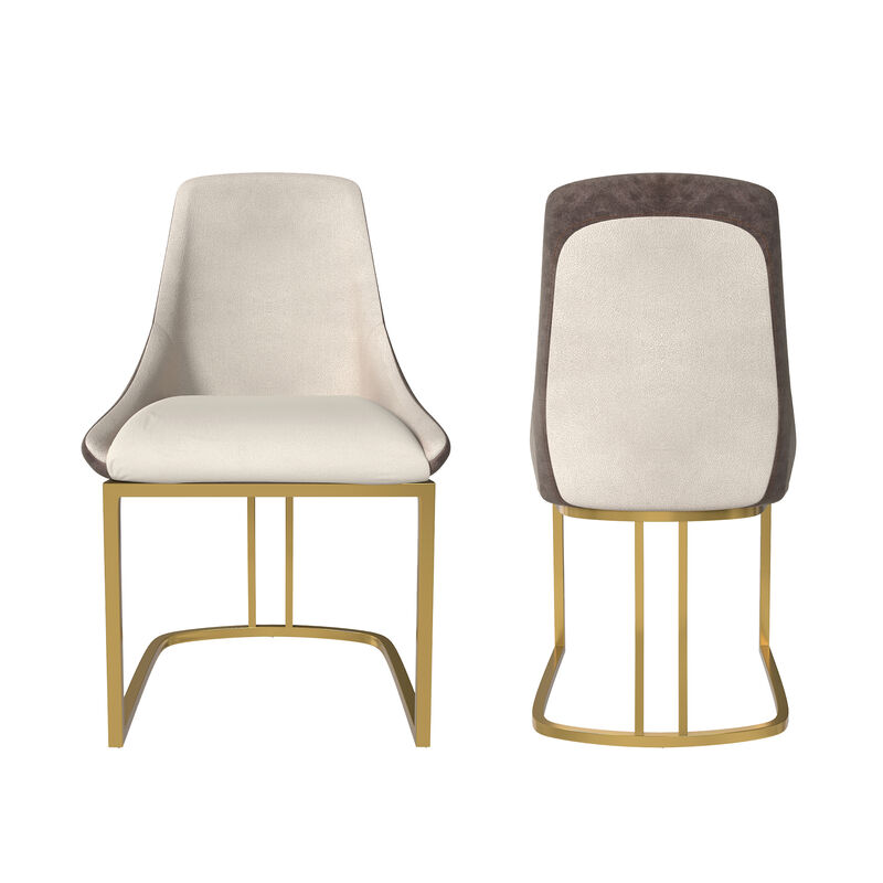 Modern Dining Chair with Metal Legs(Set of 2) image number 0