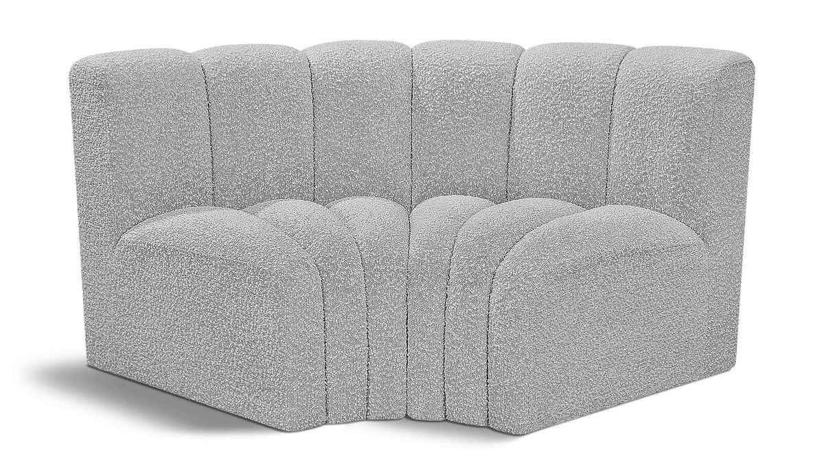 Meridian Furniture Arc Grey Boucle Fabric Modular Sofa