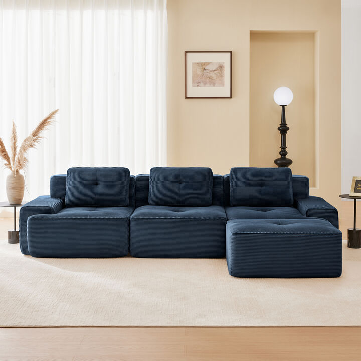 Jonvar 117" Modern L-Shaped Modular Sectional
