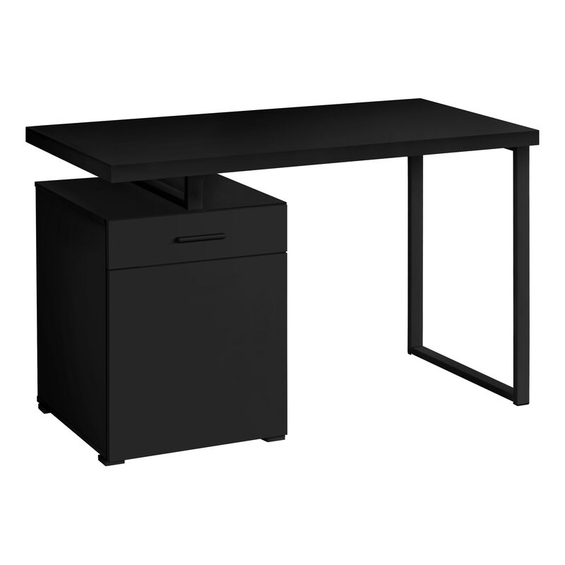 Monarch Specialties I 7761 Computer Desk, Home Office, Laptop, Left, Right Set-up, Storage Drawers, 48"L, Work, Metal, Laminate, Black, Contemporary, Modern