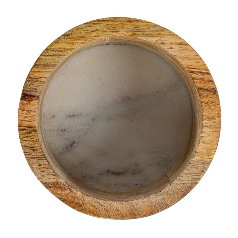 Mango Wood and Marble Bottle Holder image number 3
