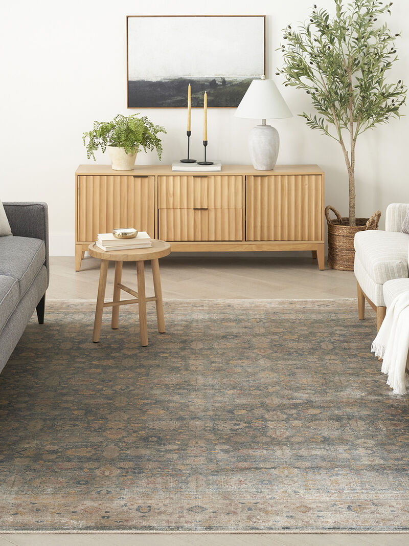 Luxurious LRS03 Ivory/Blue 8' x 10' Rug