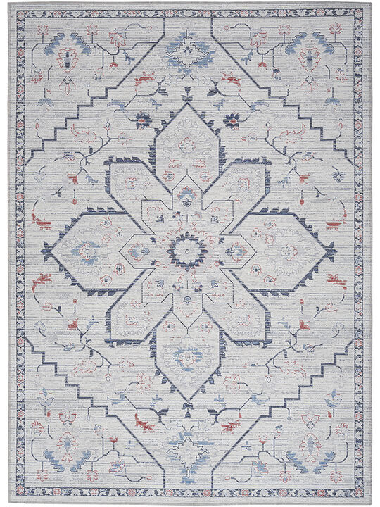 Machine Washable Series 1 SR110 Ivory/Blue 6' x 9' Rug
