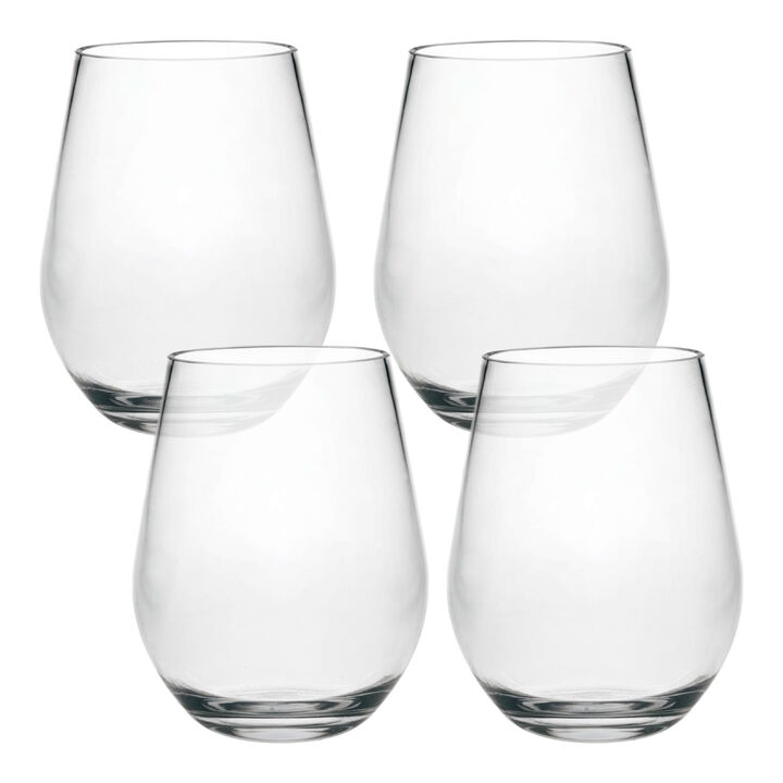 All-Purpose Tritan Plastic Stemmed Wine Glasses Set of 4 for Dining