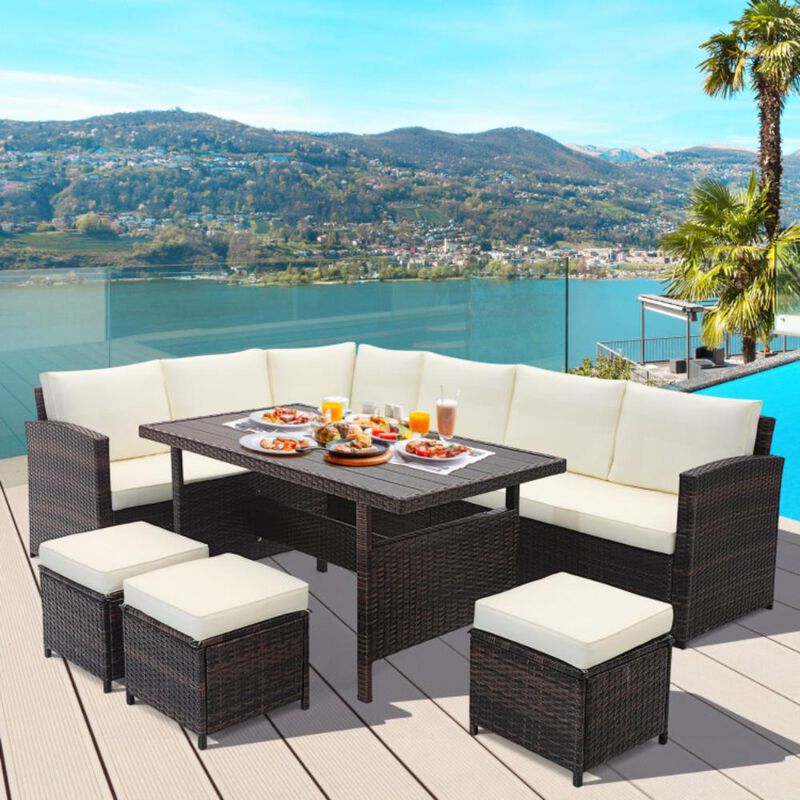 Hivvago 7 Pieces Wicker Patio Furniture Set