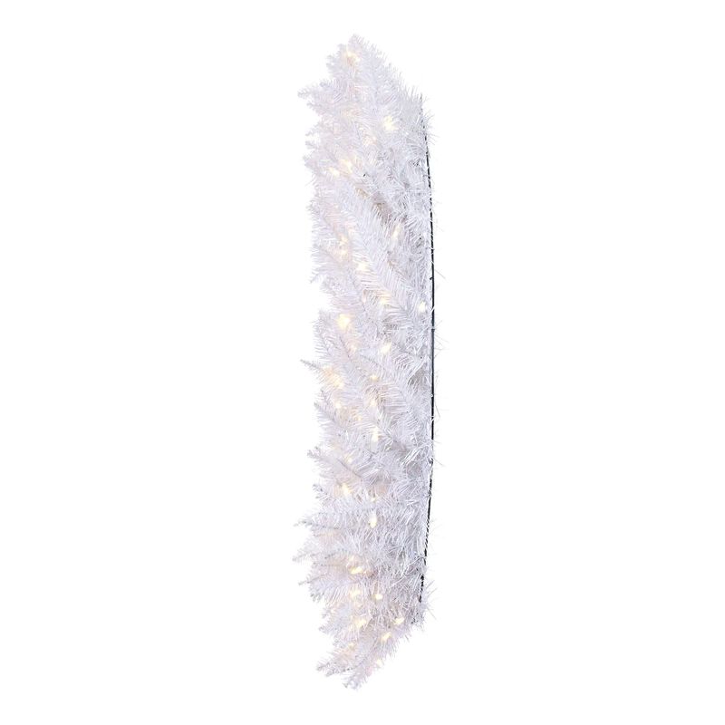 Vickerman 48" Sparkle White Spruce Artificial Christmas Wreath, Warm White LED Lights - Faux Spruce Christmas Wreath - Seasonal Indoor Home Decor image number 4