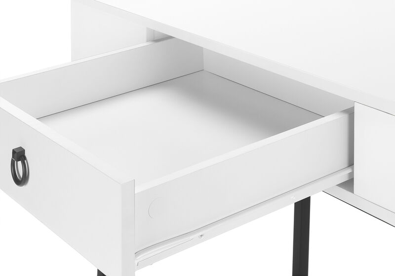 HomeRoots 42" White and Black Wood and Metal Sled Computer Desk image number 5
