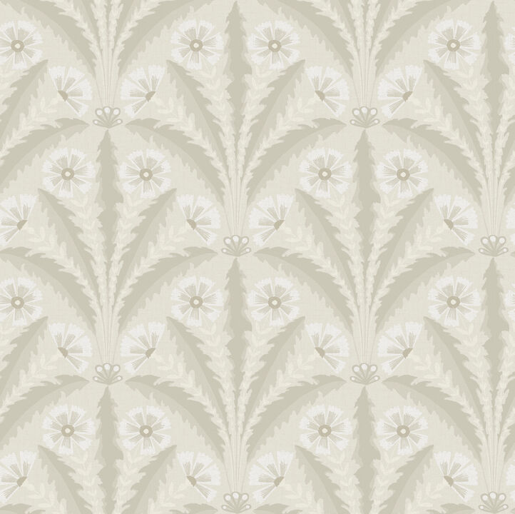 Tap Root Beige Floral Damask Wallpaper
