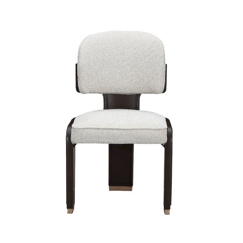 Michael Amini West Kensington Dining Side Chair, Set of 2 - Buff/Medium Espresso