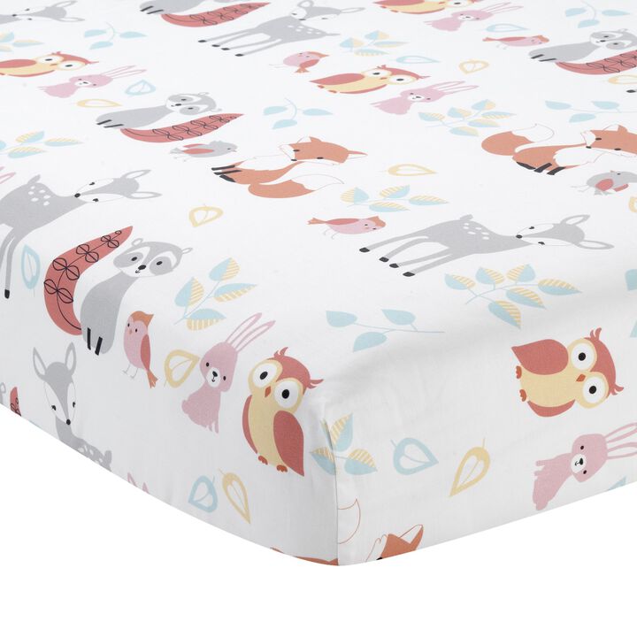 Lambs & Ivy Little Woodland Forest Animals 100% Cotton Baby Fitted Crib Sheet