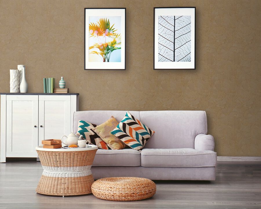 Zen Plaster Fan Rose Gold Wallpaper DWP0366-08