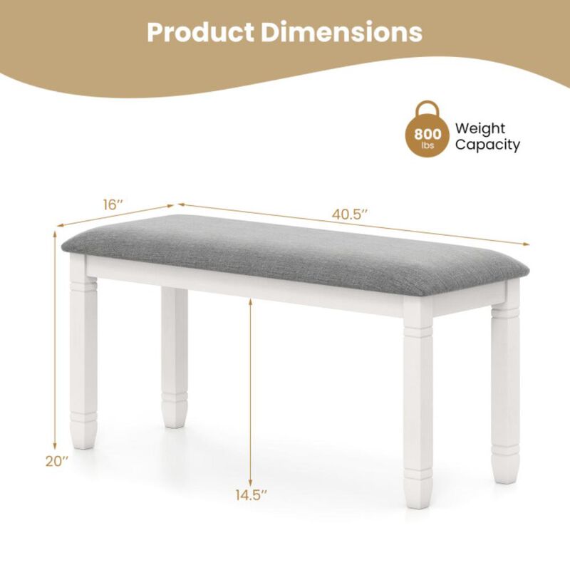 Hivvago Upholstered Bedroom Bench with Padded Seat and Solid Wood Legs