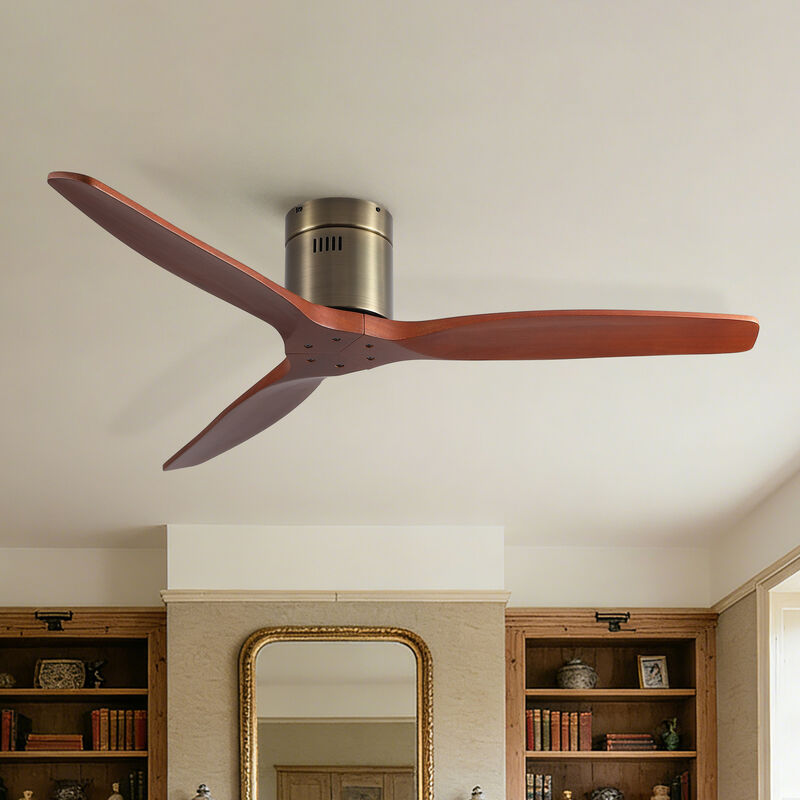 ELEMENT ACE 52 Inch Low Profile Flush Mount Ceiling Fan Reversible DC ...