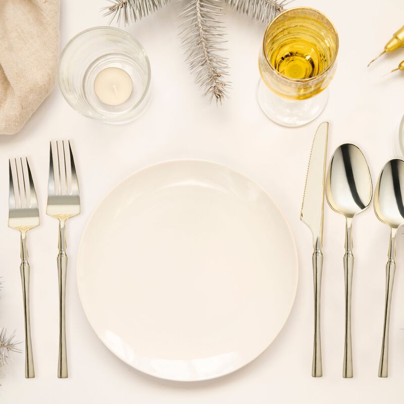 Shiny Gold Moderno Plastic Cutlery Set (40 Sets) image number 1
