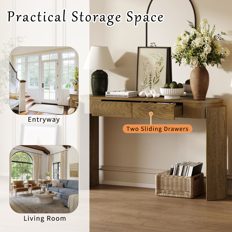 Merax Mid Century Modern Solid Wood 3-Drawer Nightstand in Brown for Bedroom