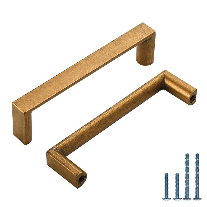 KNOKLOCK 10 Pack 3.75 Inch(96mm) Kitchen Cabinet Handles Antique Brass Cabinet Pulls Kitchen Cabinet Hardware Drawer Pulls for D