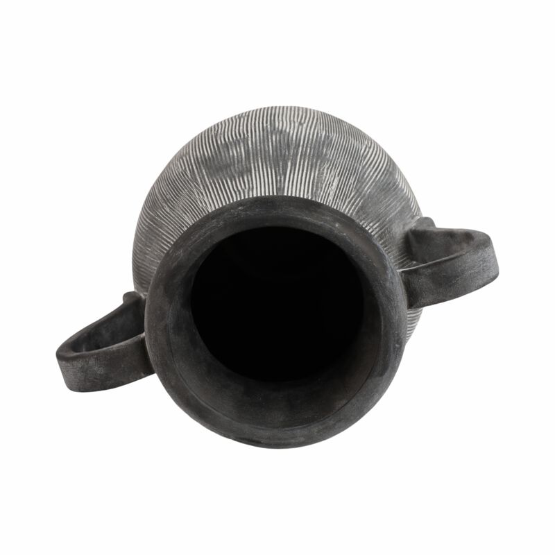 15" Weathered Jug With Handles, Black image number 5