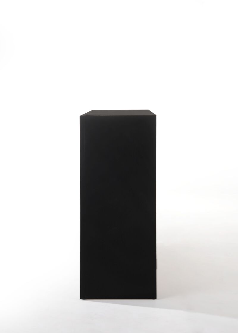 Wooden Dresser With Eight Spacious Drawers, Glossy Black