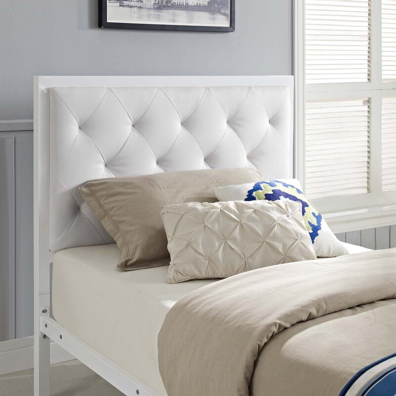 Modway - Mia Twin Vinyl Bed White White image number 8
