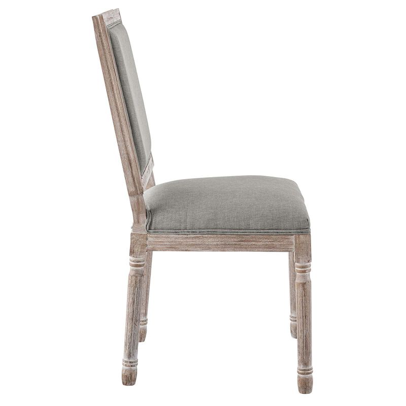 Modway Court French Vintage Upholstered Fabric Two Dining Chairs in Light Gray image number 2