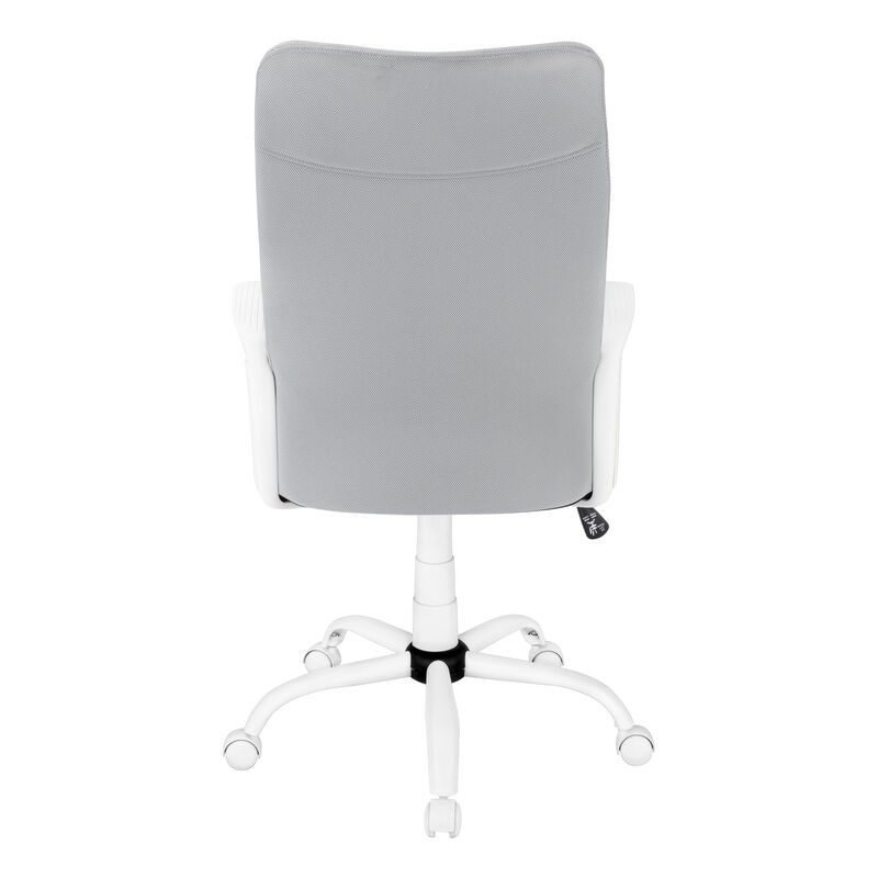 Monarch Specialties I 7324 Office Chair, Adjustable Height, Swivel, Ergonomic, Armrests, Computer Desk, Work, Metal, Mesh, White, Grey, Contemporary, Modern
