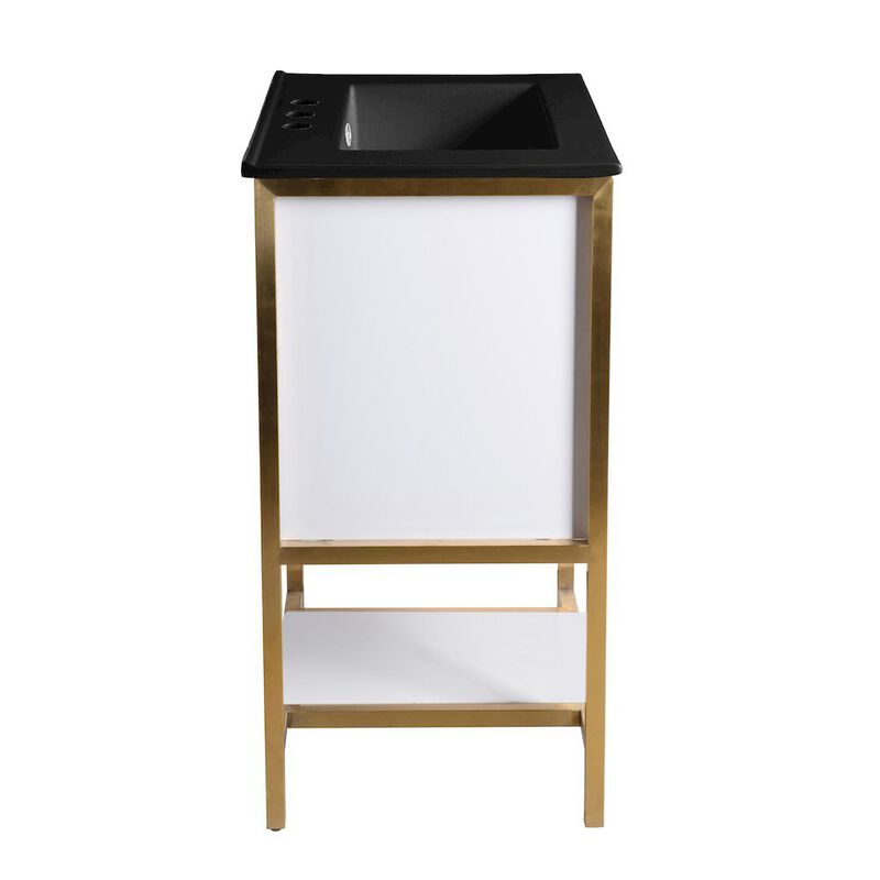 Marseille 24 in. White Bathroom Vanity with 3-Hole Ceramic Sink Top image number 6