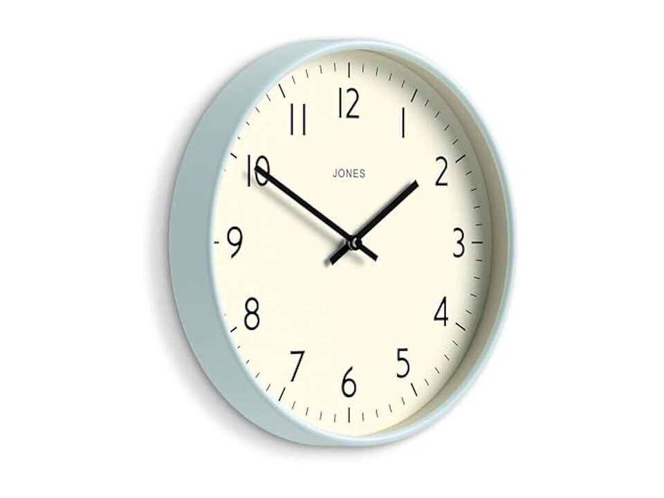Studio Style Pale Blue Versatile Wall Clock 12 Inch Easy Read Modern