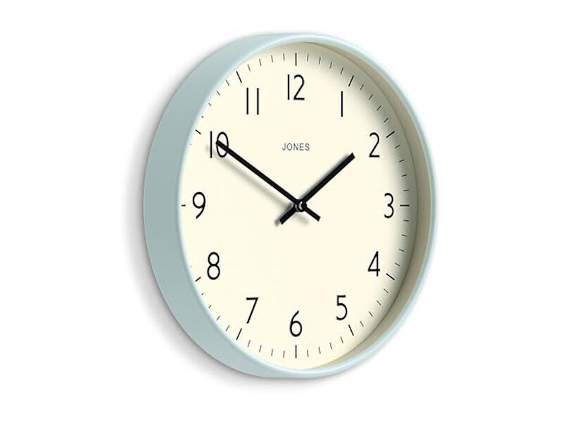 Studio Style Pale Blue Versatile Wall Clock 12 Inch Easy Read Modern image number 0